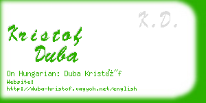 kristof duba business card